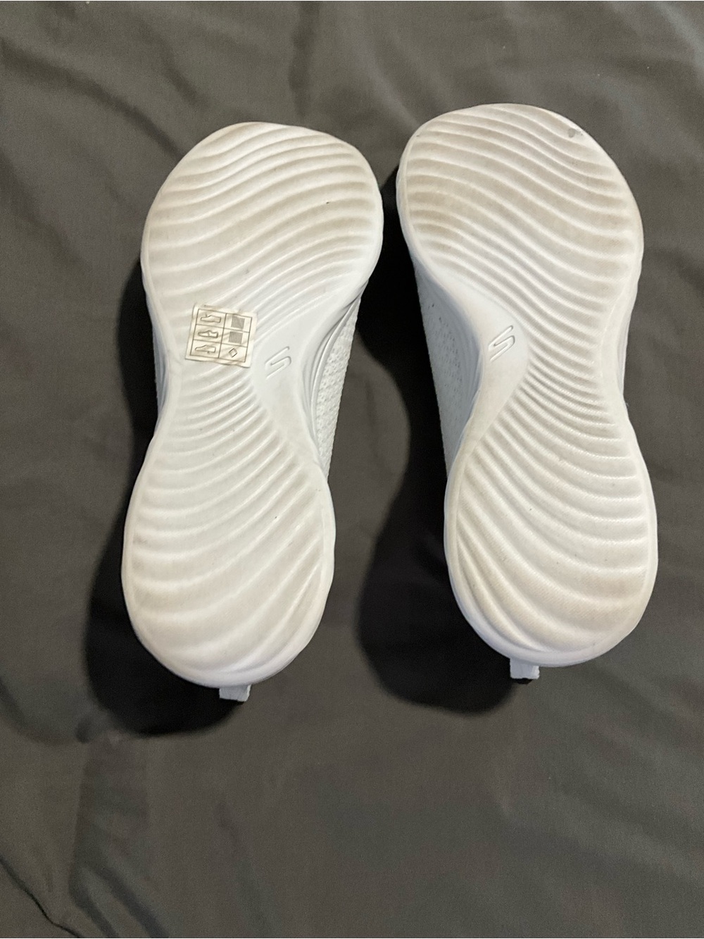 Skechers White Knit Plush Slip-On Sneakers with Bow Accent - Picture 2 of 5